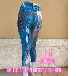 Buttery-Soft High-Waist No-Roll Wearable Art Leggings Featuring Original Artwork